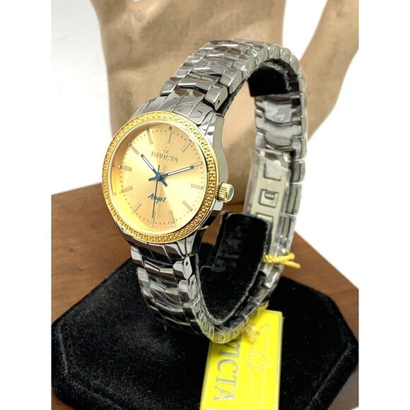 Invicta Women's Watch 14911 Angel Quartz Gold Dial Gray Ceramic Band 32mm - Picture 14 of 14